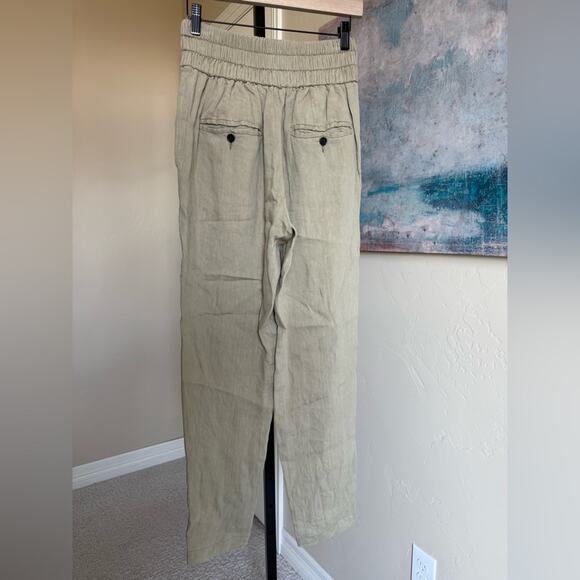 Isabel Marant Étoile Elastic Waist Pleated Linen Blend Pants Tan Womens 38 US 6 - Picture 3 of 5